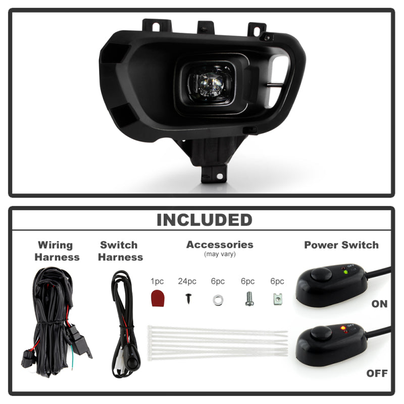 Spyder 19-23 Ford Ranger Full LED OEM Style Fog Lights w/ Switch - Clear (FL-FR19-LED-C)