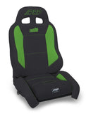 PRP EnduroCrawl Reclining Suspension Seat - Black/Green Vinyl - Passenger
