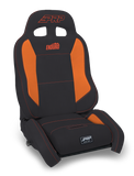 PRP EnduroCrawl Reclining Suspension Seat - Black/Orange Vinyl - Driver