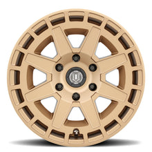 Load image into Gallery viewer, ICON Compass 17x8.5 6x135 6mm Offset 5in BS Satin Brass Wheel