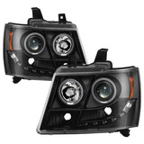 Spyder Chevy Suburban 1500 07-14 Projector Headlights LED Halo LED All Black PRO-YD-CSUB07-HL-BKV2