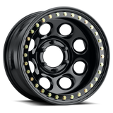 Raceline RT81 Rock 8 17x9.5in / 5x114.3 BP / -44mm Offset / 83.82mm Bore- Gloss Black Beadlock Wheel