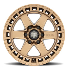 Load image into Gallery viewer, ICON Raider 17x8.5 6x120 0mm Offset 4.75in BS Satin Brass Wheel