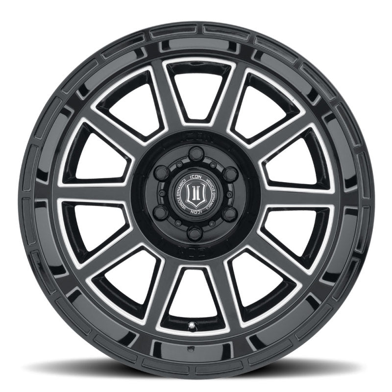 ICON Recoil 20x10 5x150 -24mm Offset 4.5in BS Gloss Black Milled Spokes Wheel