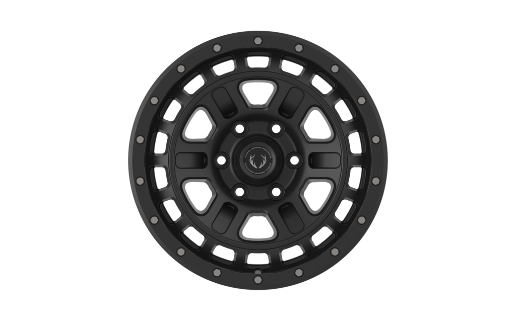 BH03 17X8.5 ET0 6X139.7 106.1 Cone Satin Black/Black Lip - GTR Auto