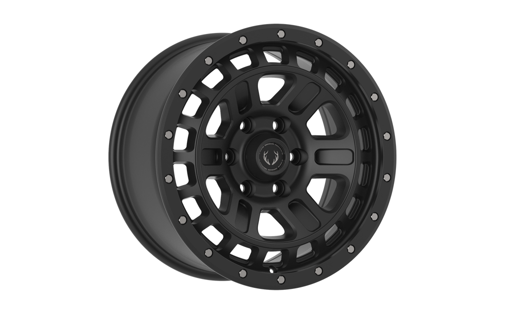 BH03 17X8.5 ET0 6X139.7 106.1 Cone Satin Black/Black Lip - GTR Auto