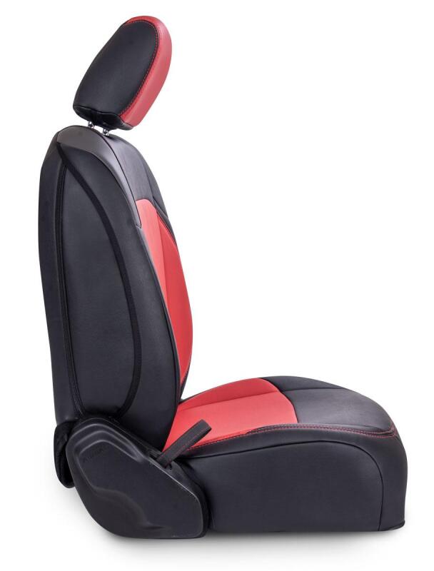 PRP Jeep Wrangler JL Front Seat Covers - 2 door- with Pocket Back (Pair) - Black/Orange