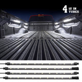 XK Glow Truck Bed Light w/ Auto Off Delay Switch Underglow LED Accent Truck Bed/Toolbox White - 4x