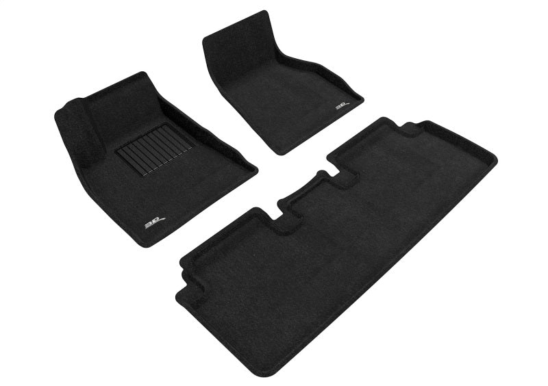 3D Maxpider 15-19 Tesla Model S Elegant 1st 2nd Row - Floor Mat Set (Black)