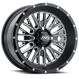 ITP Momentum 22x6.5 / 4x137 BP / 10mm Offset Black w/ Milled Accents Wheel