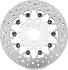 Twin Power 08-13 FLH FLT 08-16 FLHR 06-17 Dyna Front 11.8 Floating Mesh Rotor Silver