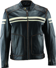 Load image into Gallery viewer, River Road Hoodlum Vintage Leather Jacket Black - 3XL