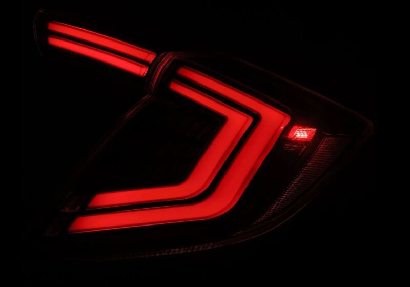 AlphaRex 16-21 Honda Civic Hatchback / Type-R FK8 Nova-Series LED Tail Lights (Pair) - Black