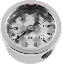 Load image into Gallery viewer, Bikers Choice 0-100 PSI Oil Pressure Gauge Engine Turned Face SS Bezel Liquid Filled Universal Cstm