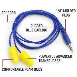 Rugged Radios AlphaBud Foam Earbud Speakers - Mono and Stereo