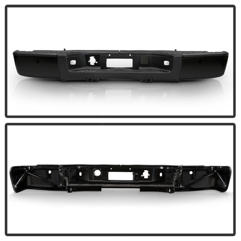 xTune 07-13 Chevy Silverado 1500 w/Parking Sensor OEM Style Steel Rear Bumper - BLK RB-CS07-SET-WS-B