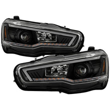 Load image into Gallery viewer, Spyder 08-17 Mitsubishi Lancer EVO 10 Projector Headlights - Black (PRO-YD-ML08V2SI-SEQ-BK)