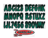 Hardline Boat Lettering Registration Kit 3 in. - 200 Forest Green/Black