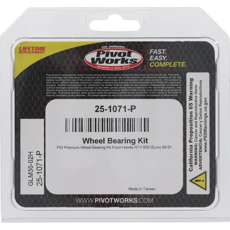 Pivot Works Honda Wheel Bearing Kit Premium Bearings