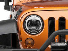 Load image into Gallery viewer, Raxiom 97-18 Jeep Wrangler TJ &amp; JK 6-LED Headlights w/ Partial Halo- Blk Housing (Clear Lens)
