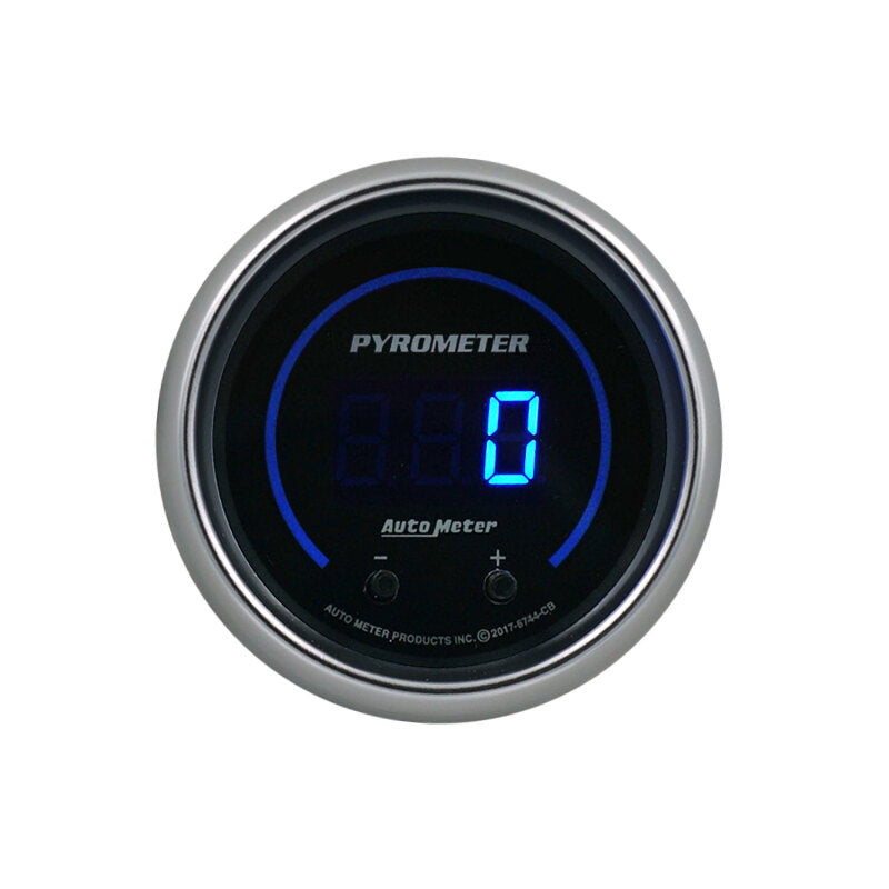 Autometer 52.4mm Black Two Channel 0-2000 Degree Pyrometer (EGT) Cobalt Elite Digital Gauge