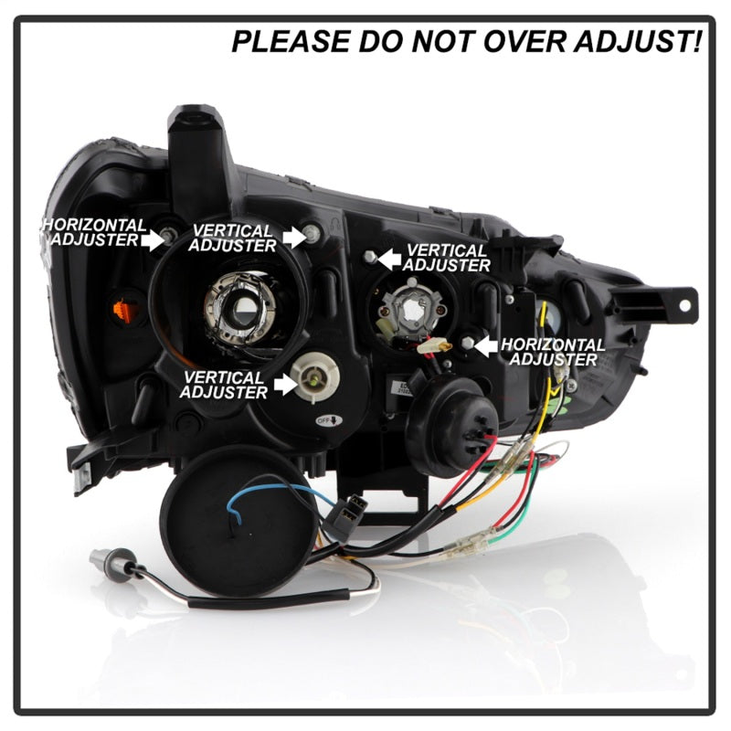 Spyder 08-17 Mitsubishi Lancer EVO 10 Projector Headlights - Black (PRO-YD-ML08V2SI-SEQ-BK)