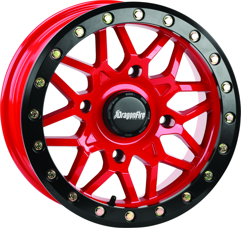 DragonFire Racing Typhon Wheel 14X7 4/137 5+2 +10 Machined Red