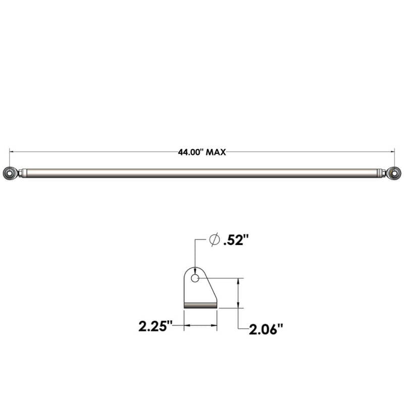 QA1 40in Diagonal Link Kit w/ Mounting Brackets & Tube Adapters