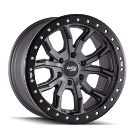 Dirty Life 9303 DT-1 17x9/5x114.3 BP/-12mm Offset/72.6mm Hub Matte Gunmetal Wheel - Beadlock
