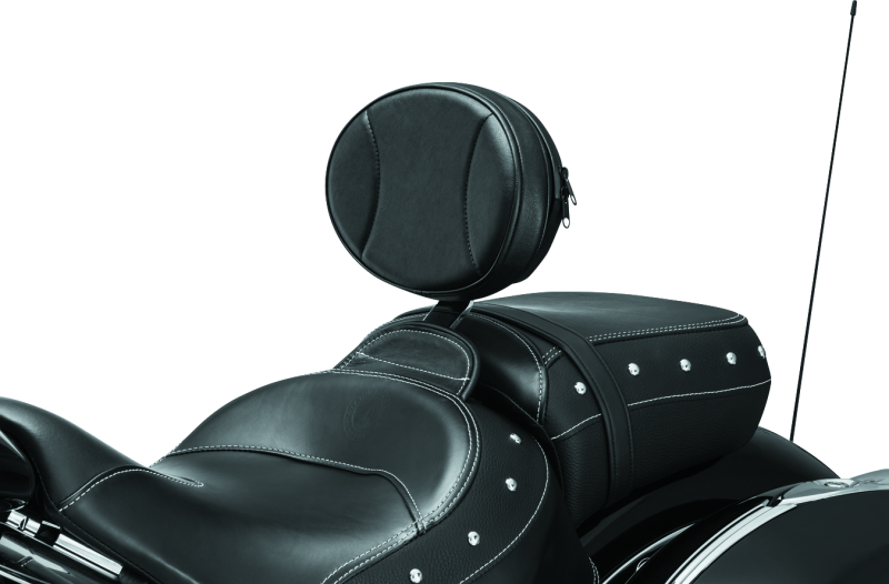 Kuryakyn Plug-N-Go Driver Backrest 14-Up Indian Black Pad, Chrome