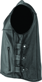 River Road Plains Leather Vest Black - Small