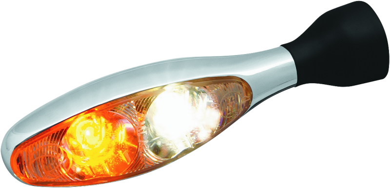 Kuryakyn Micro 1000 Clear Lens White/Amber Chrome