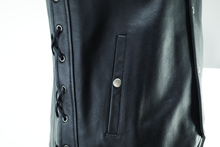 Load image into Gallery viewer, Kuryakyn Leather By River Road Old Skool Leather Vest Black - Large