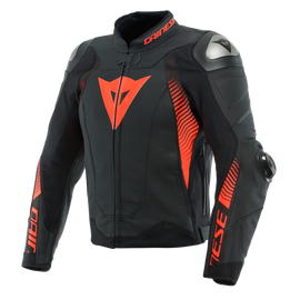 Dainese Super Speed 4 Perforated Leather Jacket Matte Black/Fluorescent Red Size - 50
