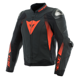 Dainese Super Speed 4 Leather Jacket Matte Black & Fluorescent Red Size - 50