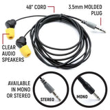 Rugged Radios Sportsman Foam Earbud Speakers - Mono and Stereo