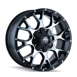 Mayhem 8015 Warrior 18x9 / 8x165.1 BP / -12mm Offset / mm Hub Gloss Black Machined Wheel