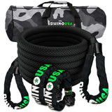 Rhino USA 7/8In X 30Ft Kinetic Rope Recovery Kit W/Soft Shackles (Black)