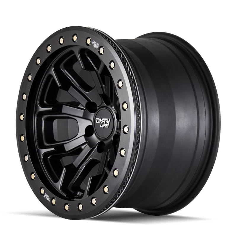 Dirty Life 9303 DT-1 17x9 / 5x139.7 BP / -38mm Offset / 108mm Hub Matte Black Wheel - Beadlock