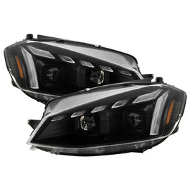 Spyder 18-21 VW Golf Halogen Model Only High-Power LED Headlights - Black (PRO-YD-VG17HALAP-SBGR-BK)