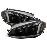 Spyder 18-21 VW Golf Halogen Model Only High-Power LED Headlights - Black (PRO-YD-VG17HALAP-SBGR-BK)