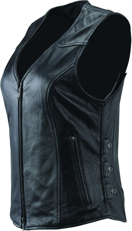 Kuryakyn Leather By River Road Plains Leather Vest Black Womens - Small