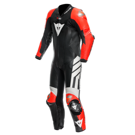 Dainese Mugello 3 Perforated D- Air 1 Pc Leather Suit Black/Fluorescent Red/White Size - 44