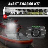 XK Glow SAR360 Light Bar Kit Emergency Search and Rescue Light System White (4) 36In
