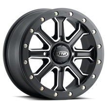 Load image into Gallery viewer, ITP Inertia Beadlock 15x7 / 4x137 BP / 50mm Offset Matte Black w/ Machined Accents Wheel