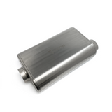 Ticon Industries 17in Overall Length 3in Thin Oval Titanium Muffler - 3in Center In/Offset Out