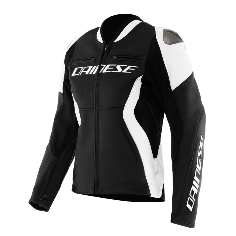 Dainese Racing 5 Leather Jacket Black/White Womens Size - 46
