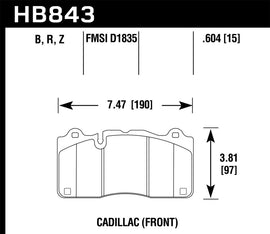 Hawk 2016 Cadillac CTS HP+ Street Front Brake Pads