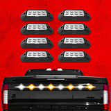 XK Glow Strobe Pod Lights w/ Traffic Modes Ultra LEDs Multiple Modes + Solid On - Red + Blue 8pc