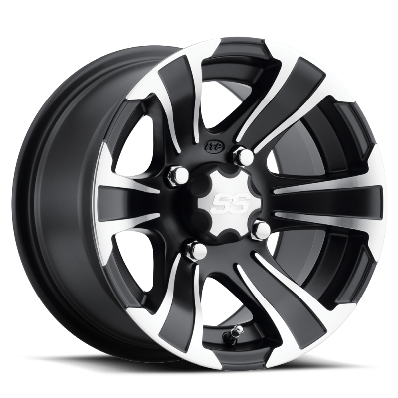 ITP SS 312 12x7 / 4x110 BP / 2+5 Offset Black w/ Machined Wheel